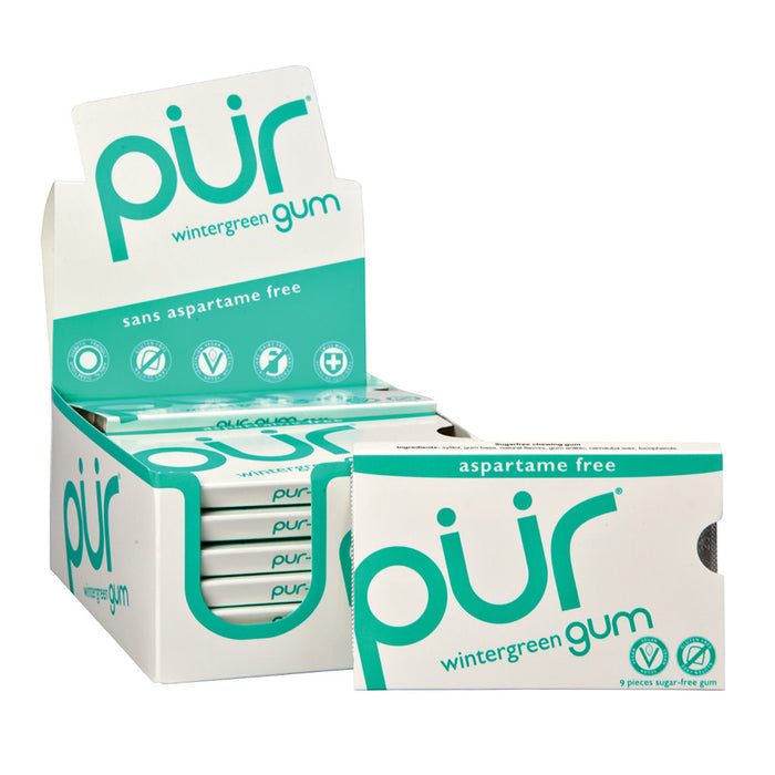 PUR Wintergreen Gum 9 Piece Pack 0.44 OZ - 12 Count