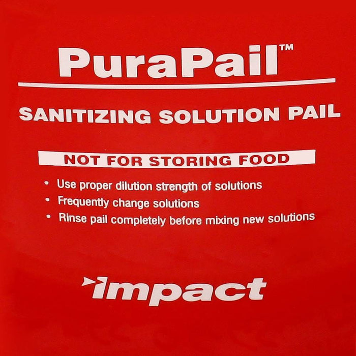PuraPail Sanitizing Utility Pail Eliminates confusion between cleaning and sanitizing solution containers,ref used for sanitizing,reduces risk of cross-contamination,square design -IMPACTPAIL Hannah's Variety Store