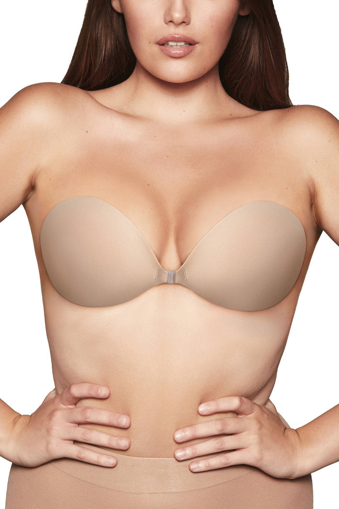 Push Up | Padded Adhesive Fabric Bra: No 3 Buff / C