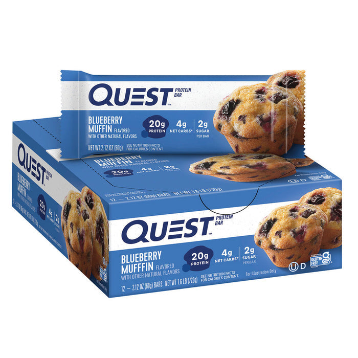 Quest Blueberry Muffin Protein Bar 2.1 OZ - 12 Count