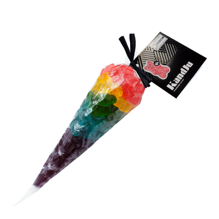Rainbow gummy bear cone