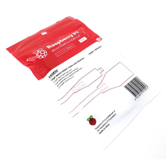 Raspberry Pi Micro-HDMI to HDMI Adapter Cable by Raspberry Pi - The Pi Hut