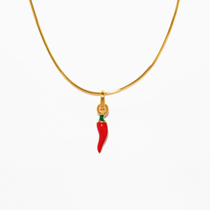 Red Hot Chili Pepper Charm Necklace