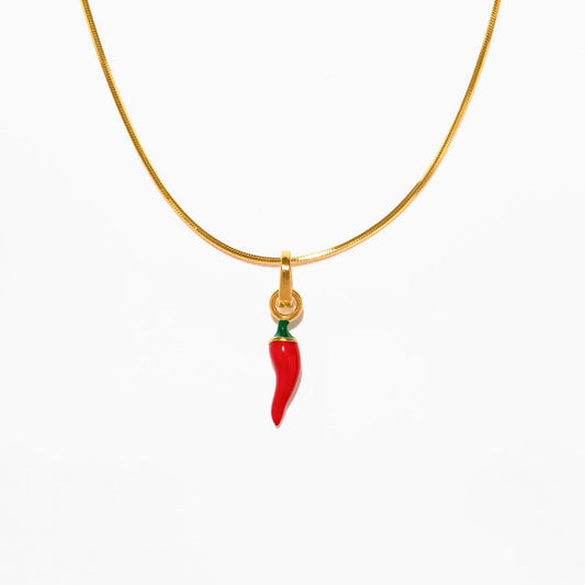Red Hot Chili Pepper Charm Necklace