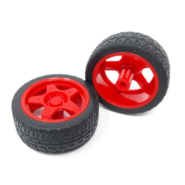Red Robot Wheels (pair) by The Pi Hut - The Pi Hut