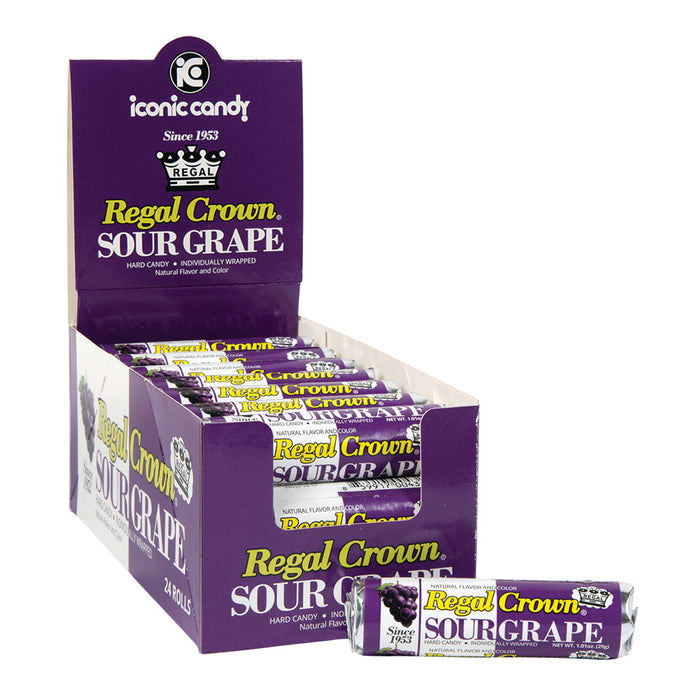 Regal Crown Sour Grape Hard Candy Roll - 24 Count