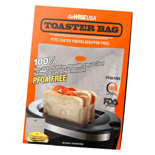 Reusable Non-Stick Heat Resistent Toaster Bags, 2-pack - GoWISE USA