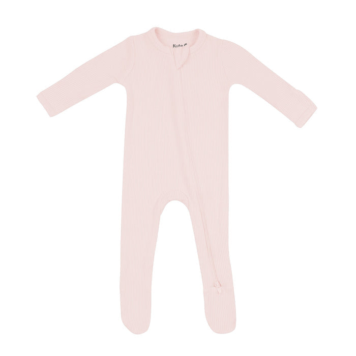 Kyte Baby Ribbed Zippered Footie in Blush