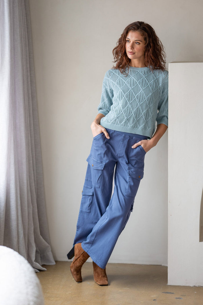 XCVI Halima Cotton Open-Knit Pullover