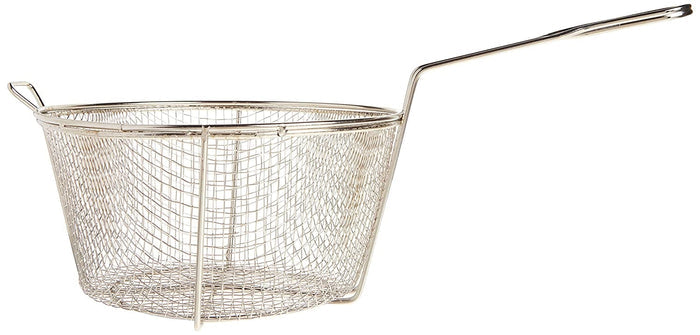 Royal Industries Fryer Basket Round 9.5 inches This fry basket securely holds food items while its cross support wiring underneath provides additional strength -RoyFB9RD Hannah's Variety Store