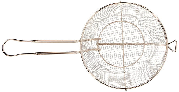 Royal Industries Fryer Basket Round 9.5 inches This fry basket securely holds food items while its cross support wiring underneath provides additional strength -RoyFB9RD Hannah's Variety Store