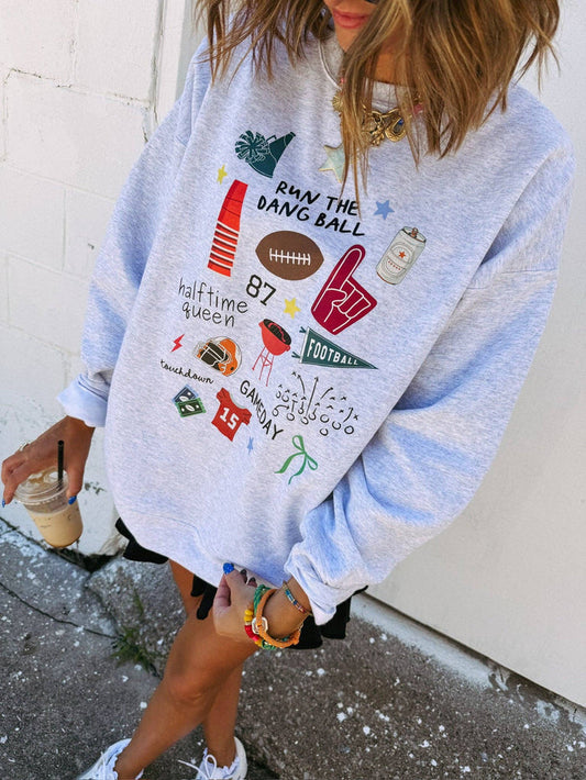 Run the dang ball sweatshirt - ash: XL