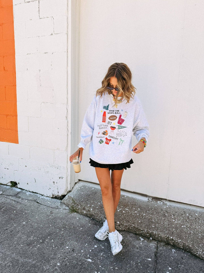 Run the dang ball sweatshirt - ash: XL