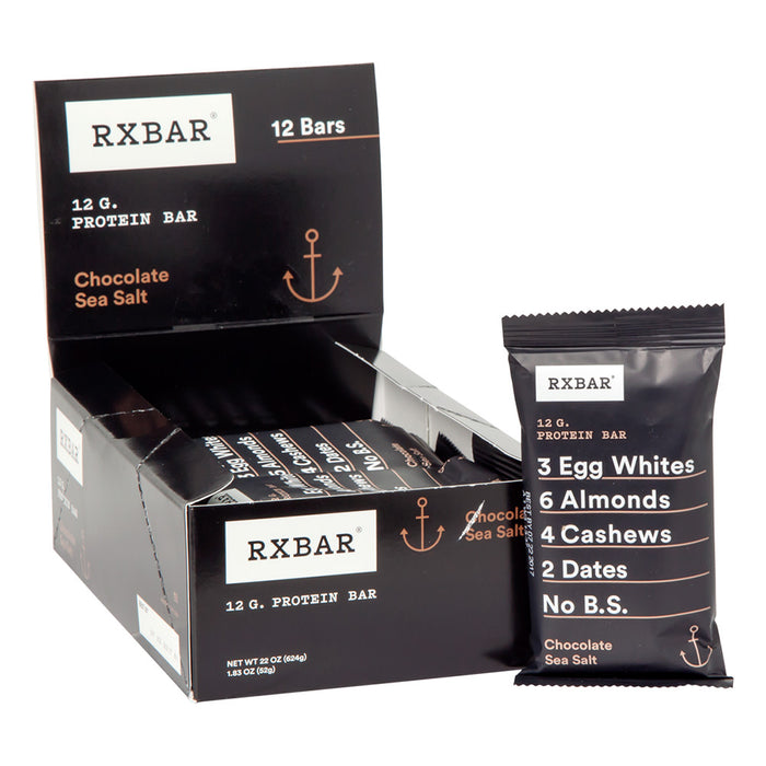 RX BAR Chocolate Sea Salt Protein Bar - 12 Count