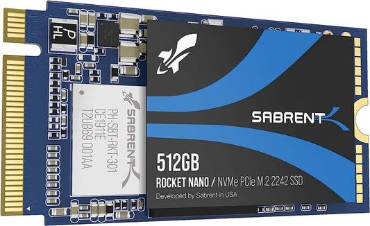 Sabrent 512GB Rocket Nano NVMe PCIe M.2 2242 High Performance SSD SB-1342-512