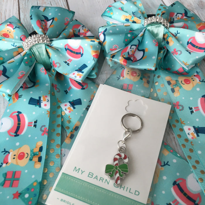 🤩 SALE 💙 Bridle Charm & Show Bows BOGO: Christmas Friends ~ CLEARANCE!
