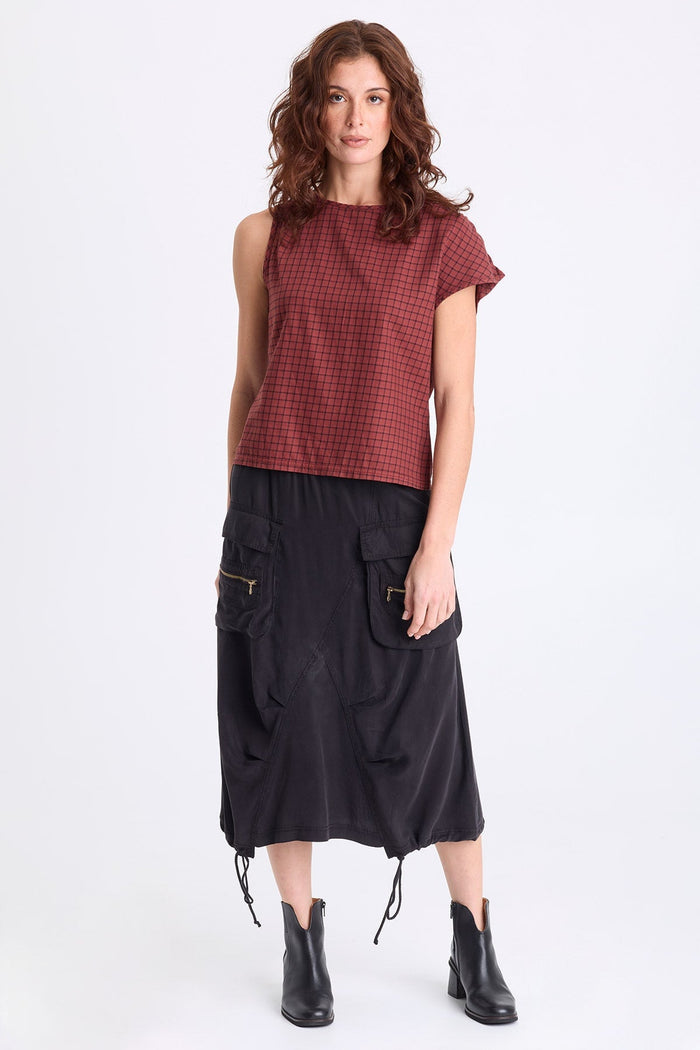 XCVI Sanar Plaid Asymmetric Tank