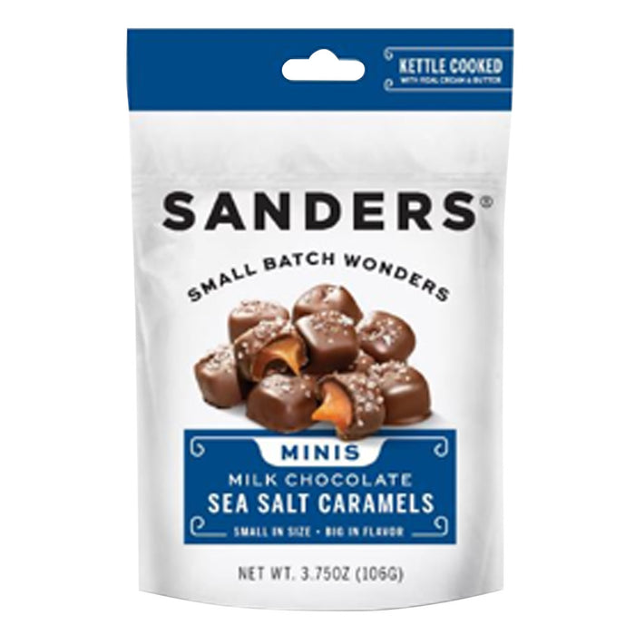 Sanders Snacks Milk Chocolate Sea Salt Caramel Mini Bites Candy Bags - 12 Count