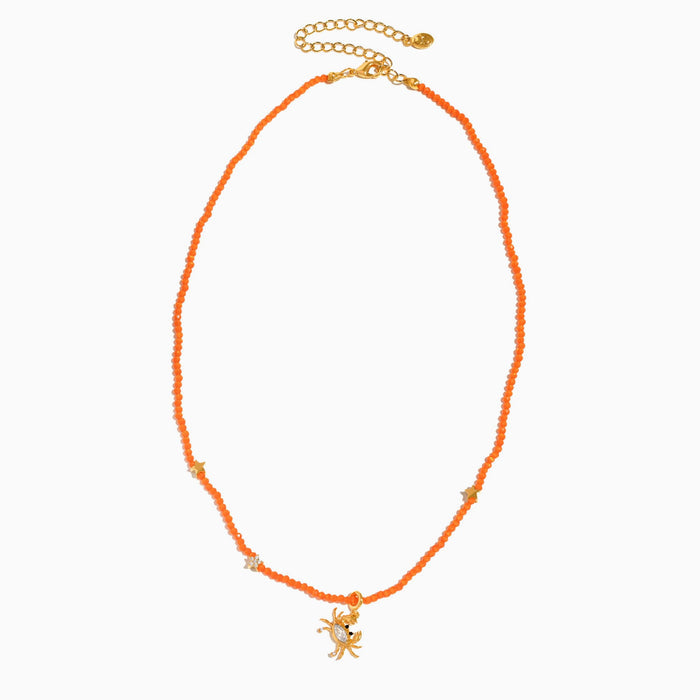 Sandy Crab Beaded Necklace