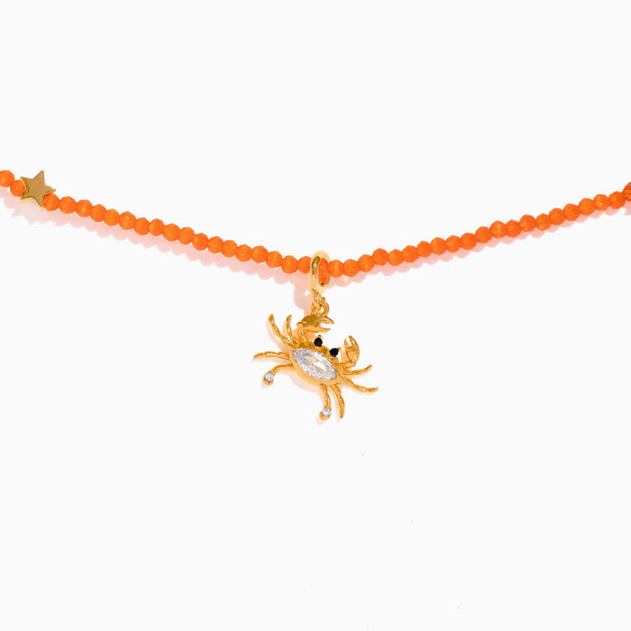 Sandy Crab Beaded Necklace