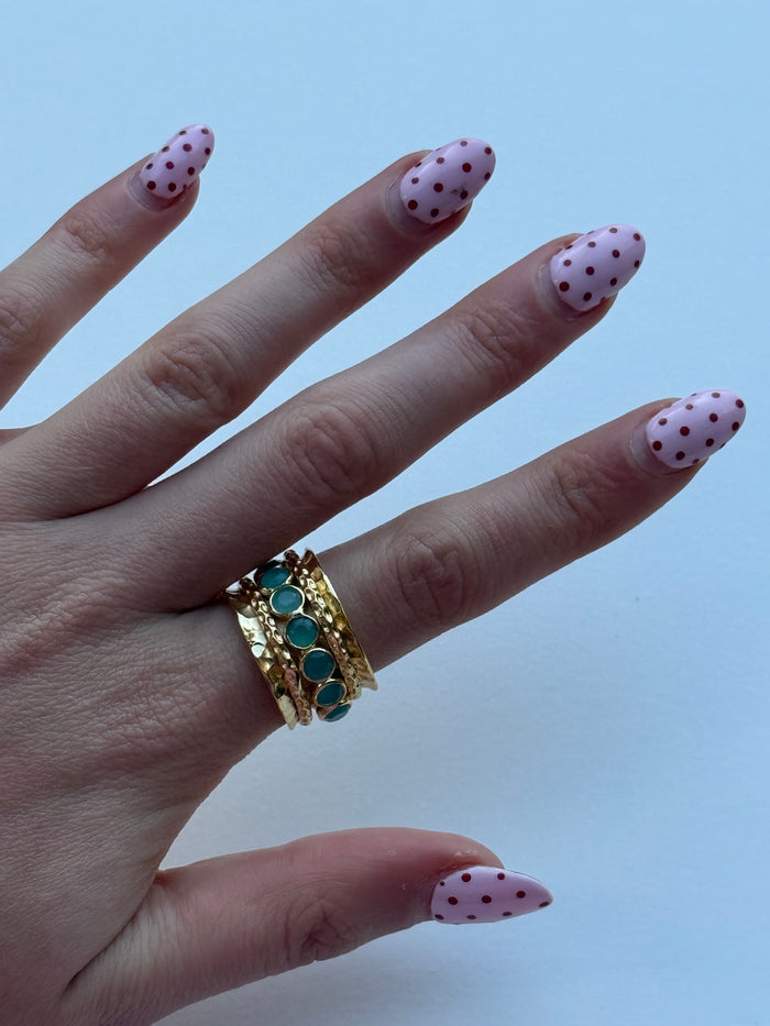Saphia Ring in Aqua