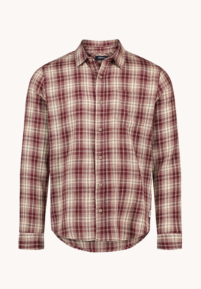 Buffalo Men Shirts Brown Woven Woven Long Sleeve Long Sleeve Chest Pocket