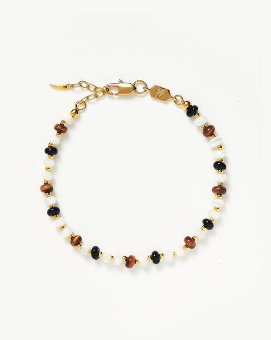 Savi Pearl & Gemstone Beaded Bracelet | 18ct Gold Plated/Multi Bracelets Missoma