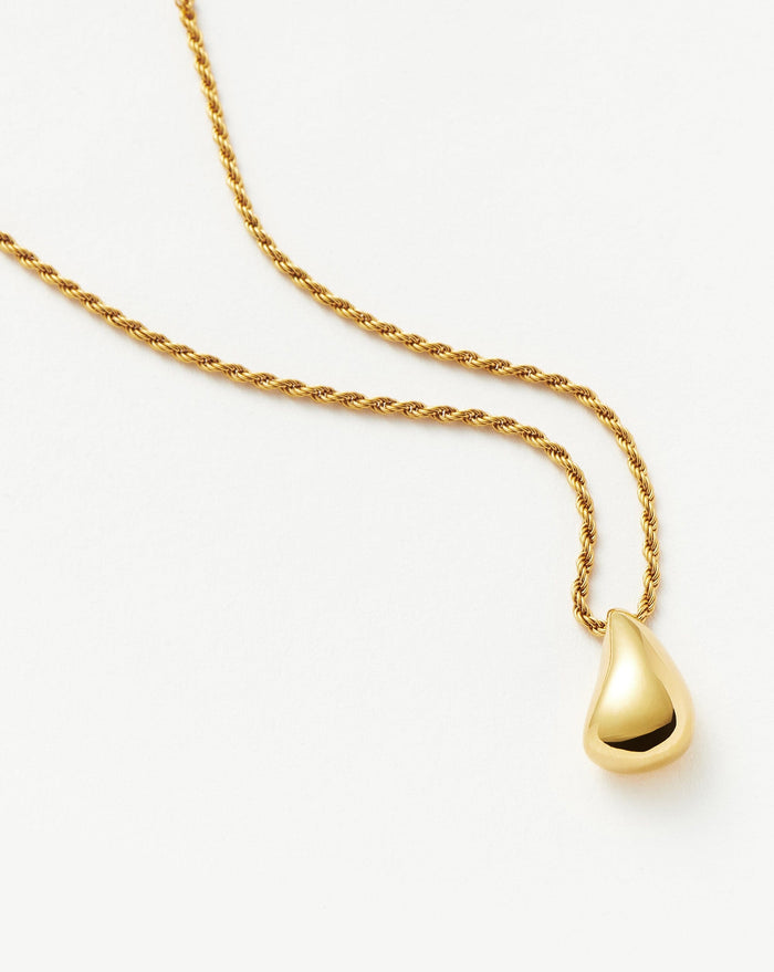 Savi Sculptural Droplet Pendant Necklace | 18ct Gold Plated Vermeil Necklaces Missoma