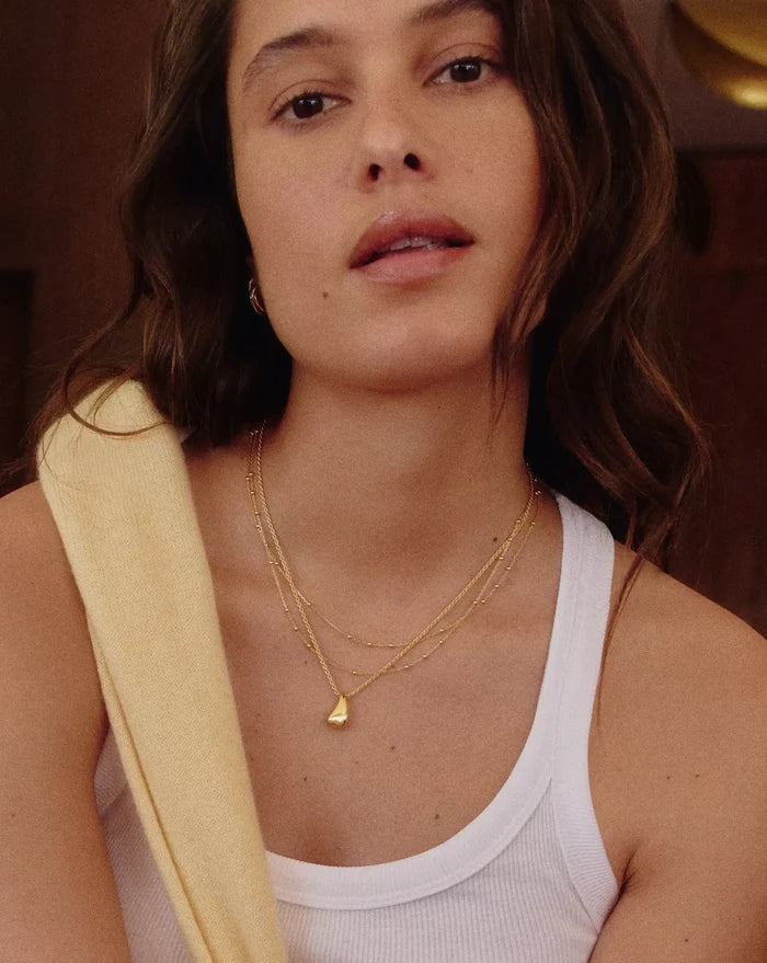 Savi Sculptural Droplet Pendant Necklace | 18ct Gold Vermeil Necklaces Missoma