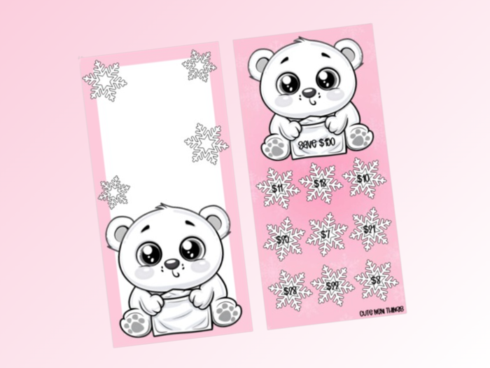 Savings Insert & Envelope Bundle | Cute Bear
