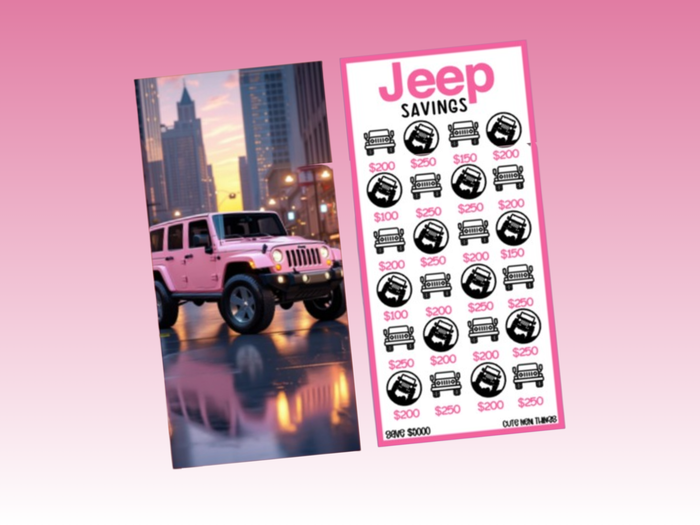 Savings Insert & Envelope Bundle | Light Pink Jeep