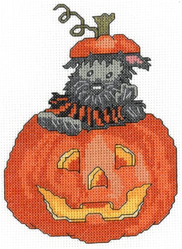 Scottie Pumpkin Counted Cross Stitch Leaflet
