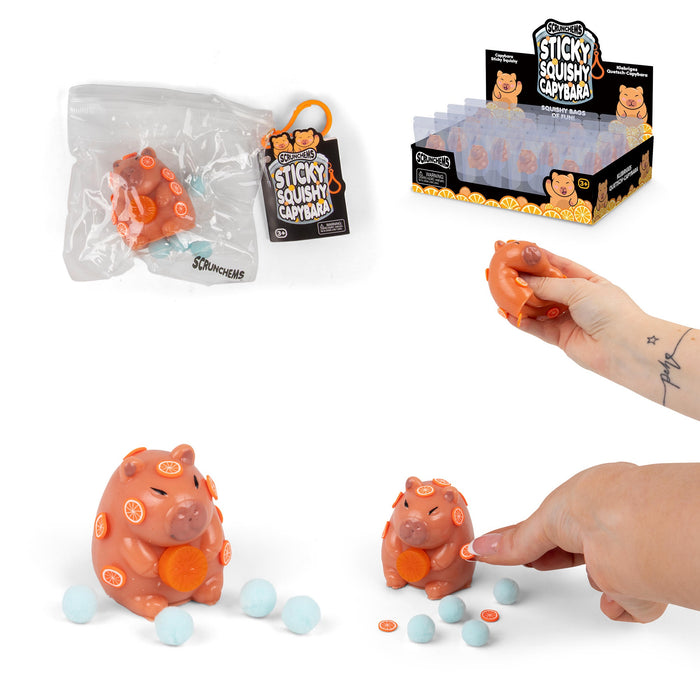 Scrunchems Sticky Squishy Capybara TABA Squishy Sensory Toy