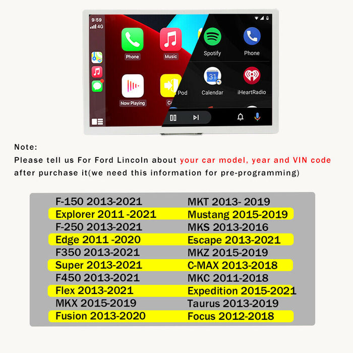 Scumaxcon SYNC 2 to SYNC 3 Upgrade Kit 3.4 APIM Module USB Carplay Android Auto For Ford