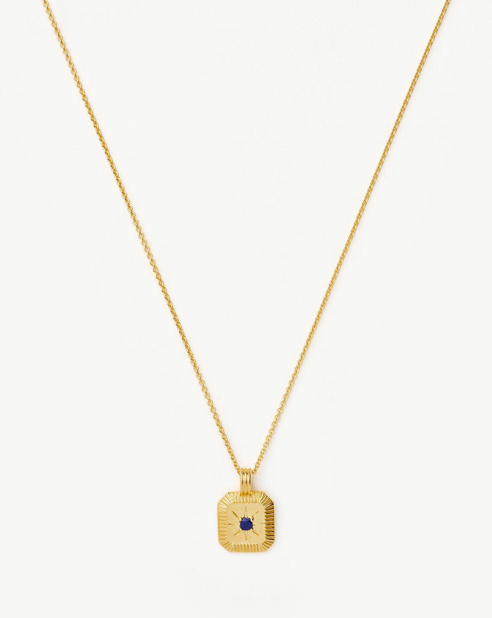 Star Ridge Birthstone Pendant Necklace | 18ct Gold Vermeil/Lapis Necklaces Missoma
