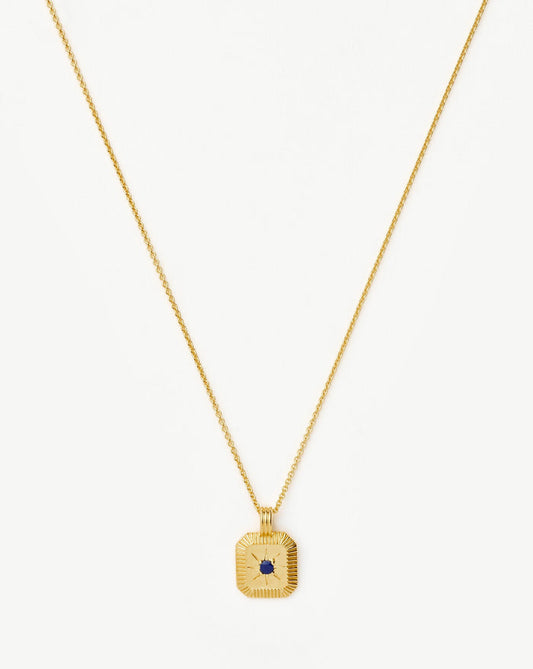 Star Ridge Birthstone Pendant Necklace | 18ct Gold Vermeil/Lapis Necklaces Missoma