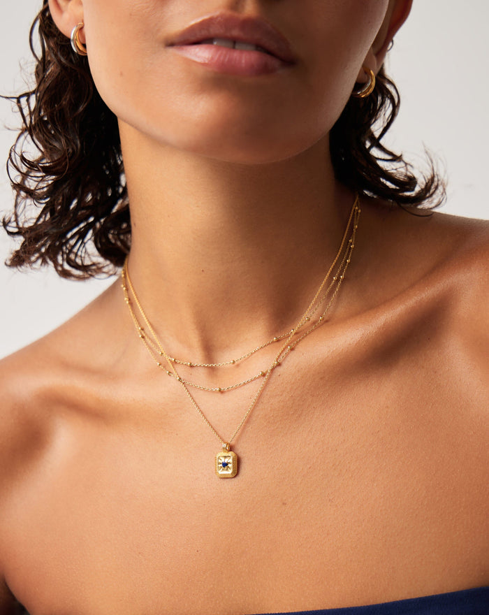 September Birthstone Pendant Necklace | 18ct Gold Vermeil/Lapis Necklaces Missoma