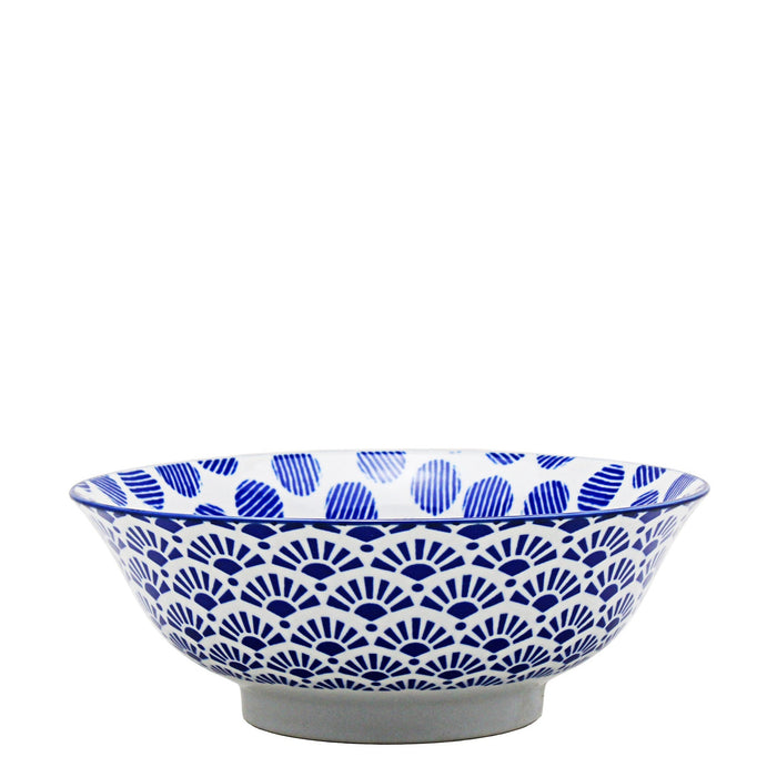 Shanghai Footed Bowl - Blue & White