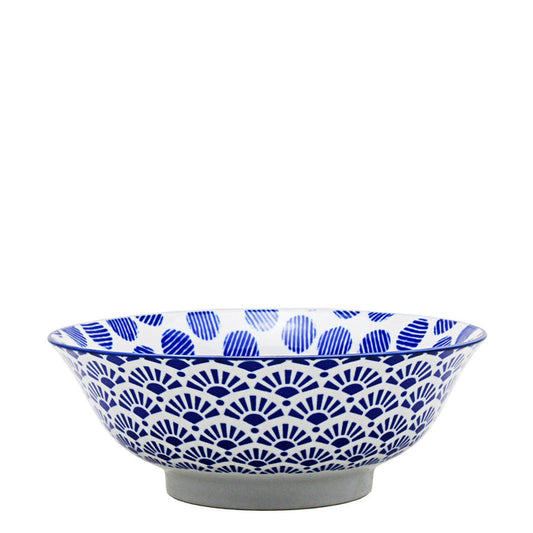 Shanghai Footed Bowl - Blue & White