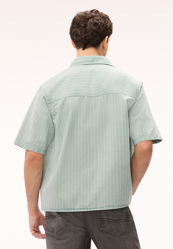 Buffalo Men Shirts Blue Woven Woven Long Sleeve Heavyweight Cotton Fabric Classic Collar
