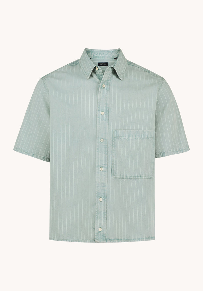 Buffalo Men Shirts Blue Woven Woven Long Sleeve Heavyweight Cotton Fabric Classic Collar