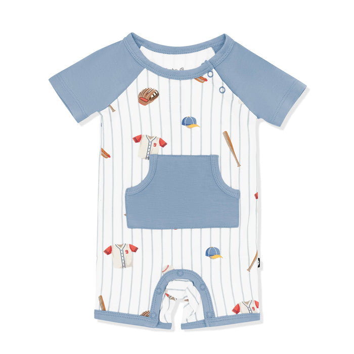 Shortall in Home Run with a medium blue trim and pocket laying on a white surface