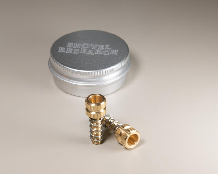 SHOVEL RESEARCH Brass Barrel Adjusters (Pair in tin)
