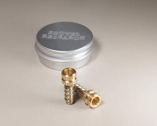 SHOVEL RESEARCH Brass Barrel Adjusters (Pair in tin)