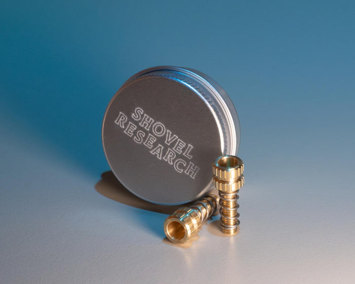 SHOVEL RESEARCH Brass Barrel Adjusters (Pair in tin)