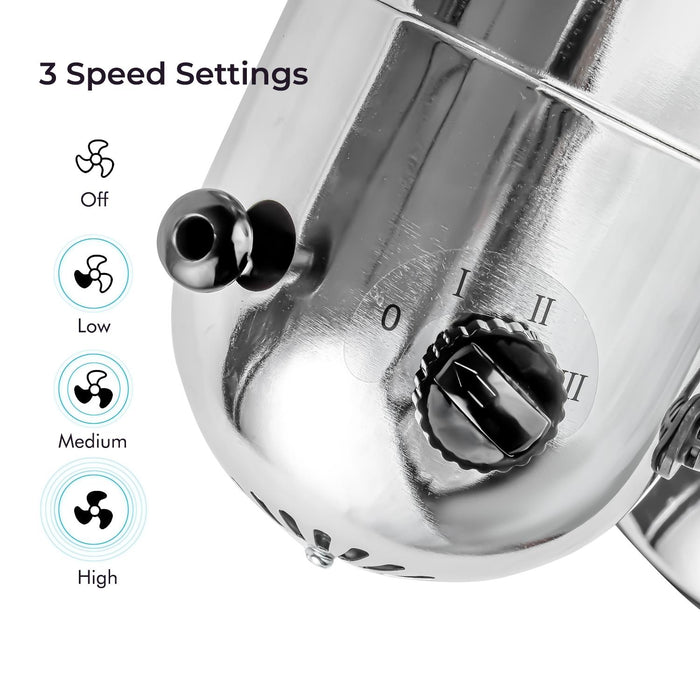 Silver and Copper Portable 12-Inch Metal Desk Fan