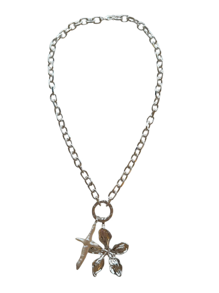 Silver Golden Drift Necklace
