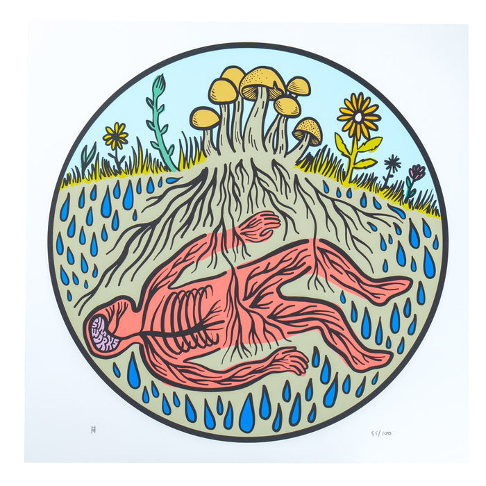 SimWorks Human Mushroom Screen Print by Nicholas Haig-Arack