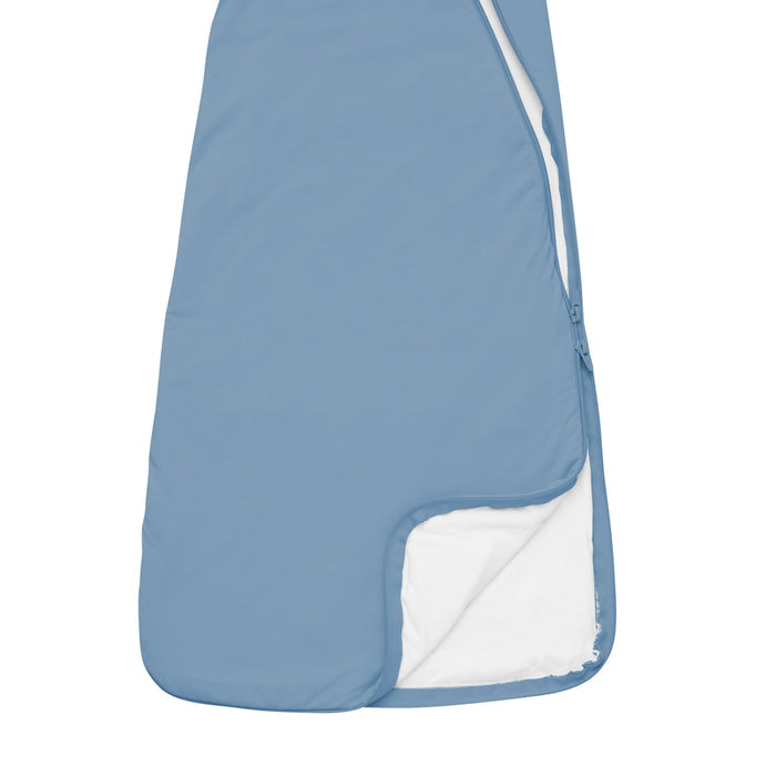 Double zipper on Kyte Baby Slumber Bag in Slate