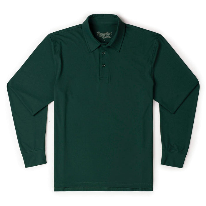 RSVLTS XS Breakfast Balls Commuter Long Sleeve Polo Smoke Pine – Commuter Long Sleeve Polo Smoke Pine – Commuter Long Sleeve Polo